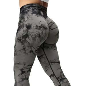 YEOREO Black and Gray Scrunch Butt Lift Leggings
